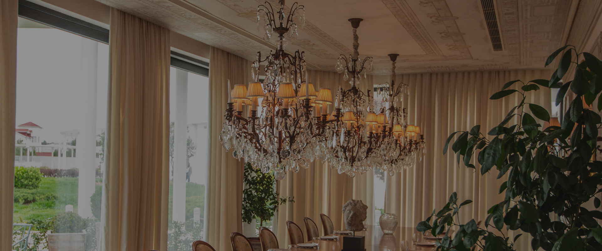 Architectural Ring Chandelier Living Room
